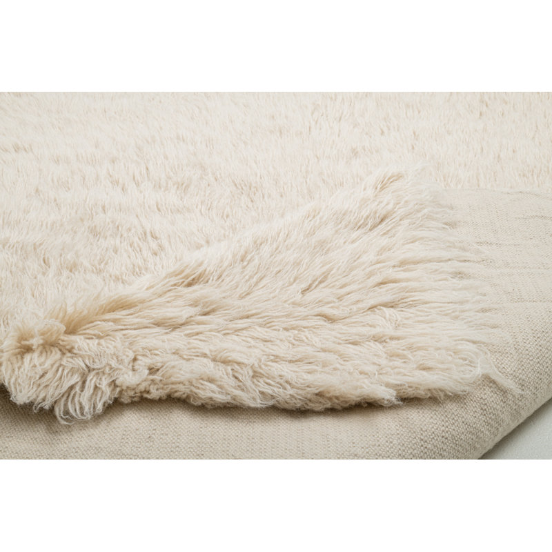Solid Colour Wool Hand Woven Area Rug, Rectangle 180 x 250cm
