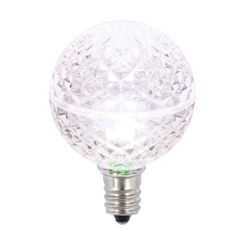 Vickerman G40 Faceted LED Replacement Bulbs 25 per Box, Pure White