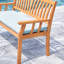 Banc de jardin en bois massif pour le plein air, siège de style eucalyptus nautique miel, avec caractéristique