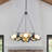 32" 7-Light Dimmable Black Gold Chandelier Light