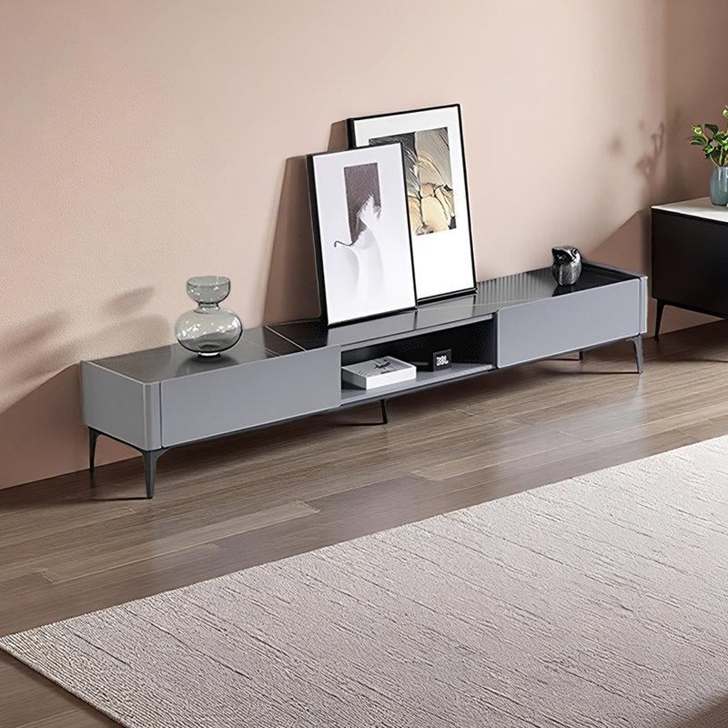 Meuble télé avec tiroirs Living, Noir/gris, H 15,74 po x L 94,48 po x l 15,74 po