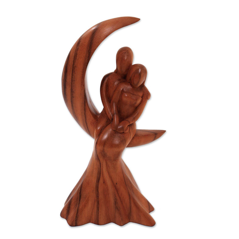 Sculpture en bois «Red Barrel Studio® Romance On The Moon»