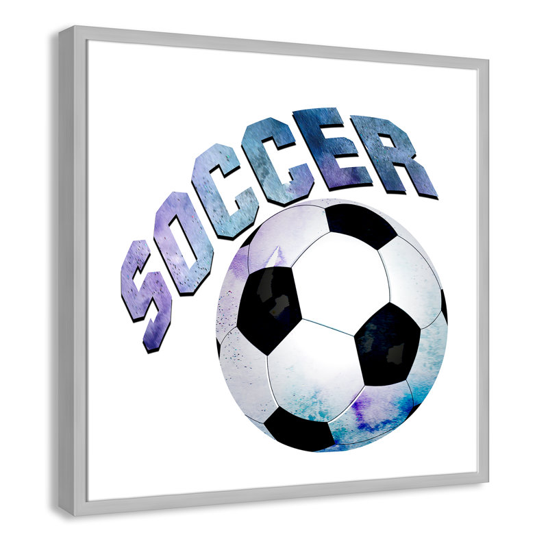 Fille de football 1, H 27,5 po x l 27,5 po x P 1,19 po, Encadré de boîte argent
