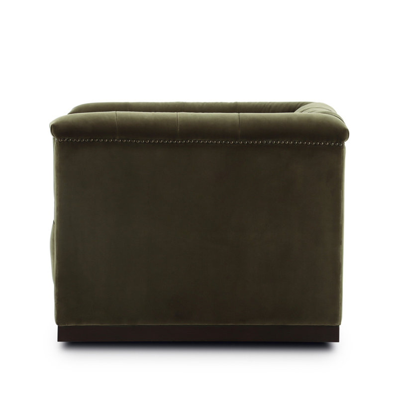 Maxx Swivel Chair, Surrey Olive Velvet