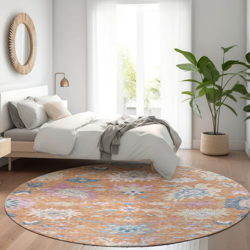 Tapis orange lavable intérieur / extérieur Eugene , 8 pi x 8 pi