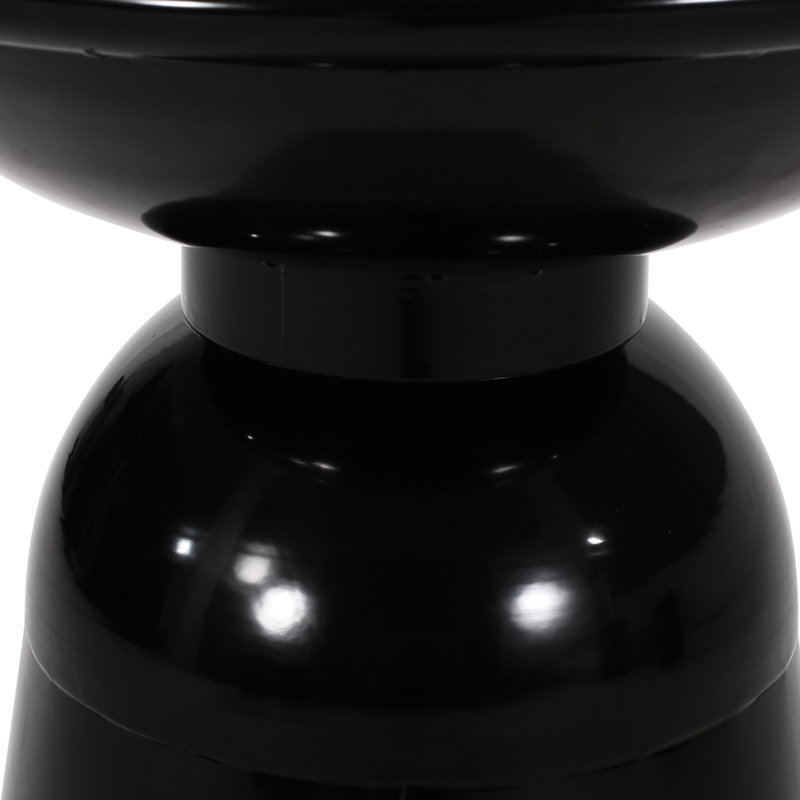 Powder-coated Metal Tables - Modern Outdoor, Stable Table Metal, Flared Pedestal, 15"x15"x20.4, Black