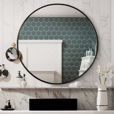Miroir rond trempé pour salle de bain