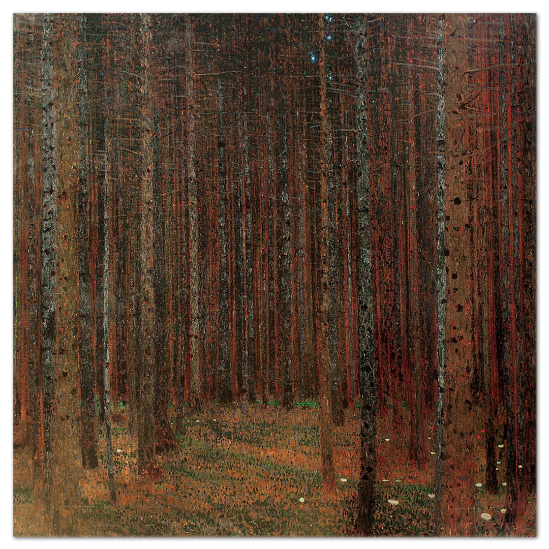 Glasbild Spruce Grove von Gustav Klimt