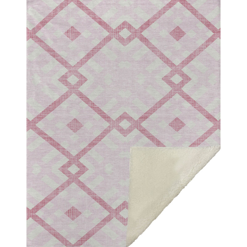 Jeté géométrique Addison Sherpa ASB616, Rose