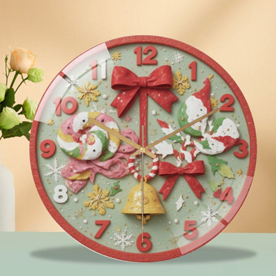 Horloge murale de Noël avec horloge murale 12 pouces