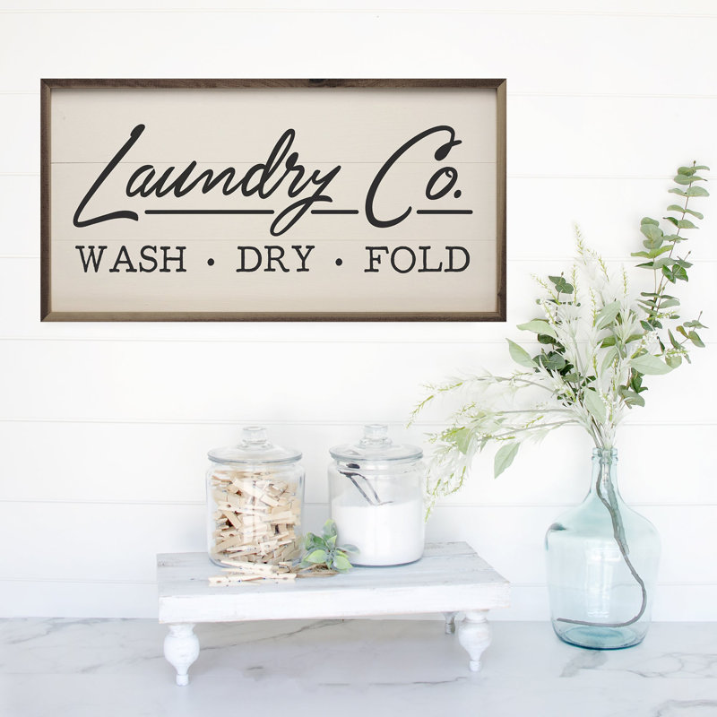 Laundry Co Wash Dry Fold White, 8" H x 16" W