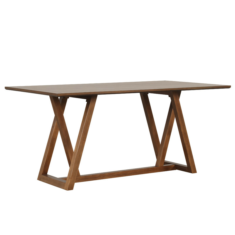 Table de salle à manger à hauteur de comptoir Namie, plateau rectangulaire en bois brun 78 pouces