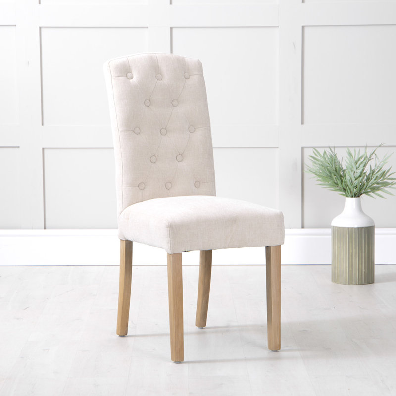 Preston Botton Back Dining Chair, Natural, Natural, 6
