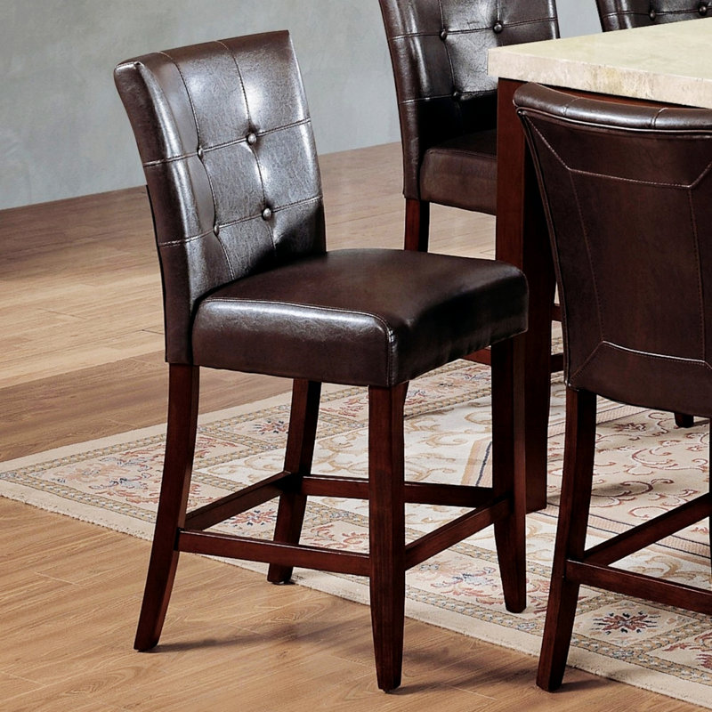 Ensemble de 2 chaises à hauteur de comptoir rembourrées et capitonnées