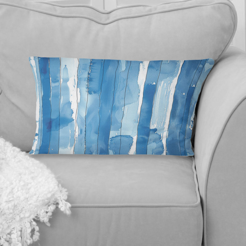 Coussin lombaire transitionnel à rayures bleu ciel Sky II