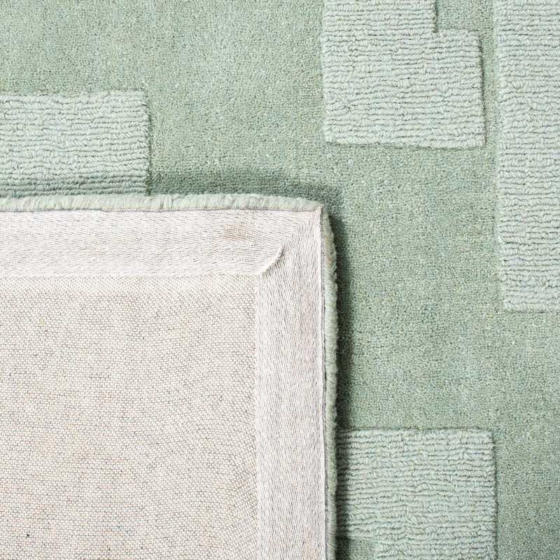 Tapis géométrique en laine touffeté à la main anémone de mer, Rectangle 8 pi x 10 pi