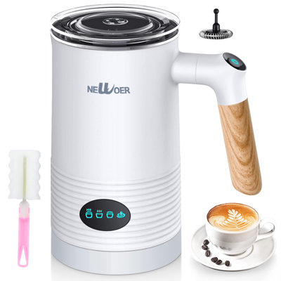 NEWOER Milk Frother Electric - 4 In 1 Milk Coffee Frothers Machine/milk Steamer With Automatic Shut-off Function, 350ml Milk Warmer, Hot & Cold Milk Frother