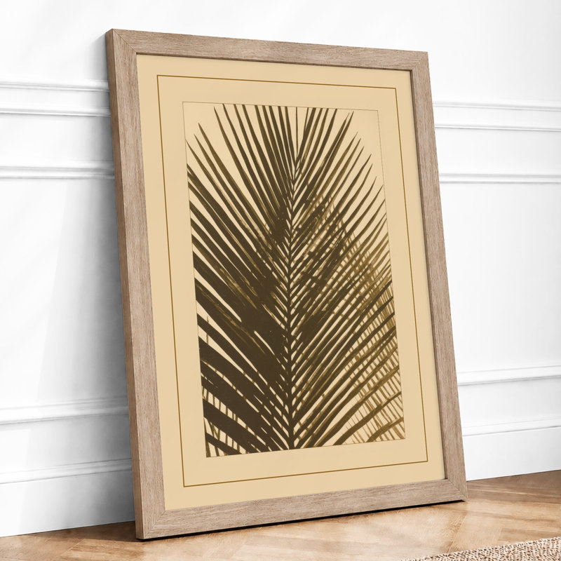 Palm Frond Study Botanical - Framed Print, Oak, A3 - 42.0 x 29.7 cm