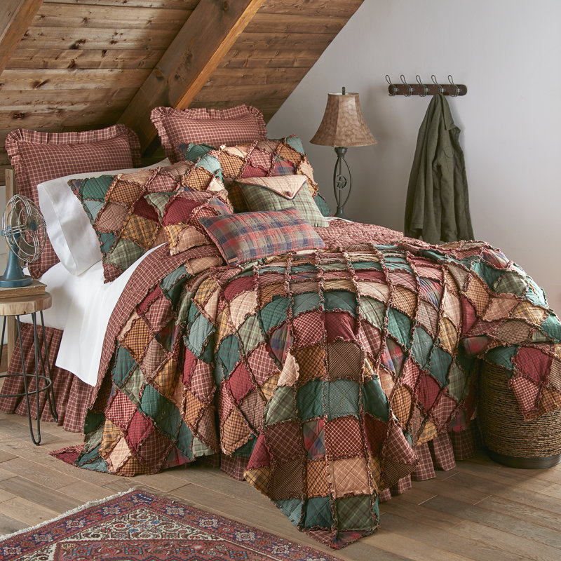 Rustic Red Plaid Cotton Euro Pillow Sham