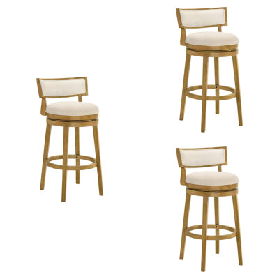Tabouret de bar de cuisine pivotant en bois Noely Modern Farmhouse