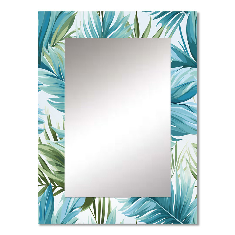 Motif tropical de baldaquin bleu azur et vert Adrialy, 32 po x 24 po
