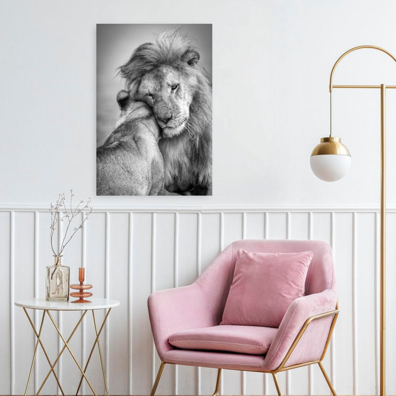 Art contemporain, lion, art contemporain, H 24 po x l 16 po