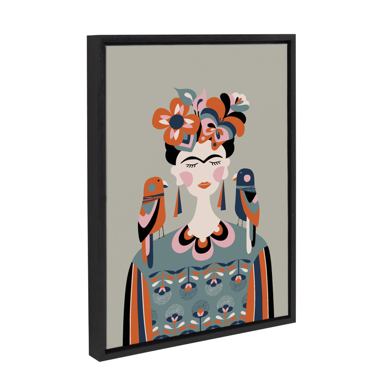 «MCM Frida Kahlo» par Rachel Lee 3 Birdies Studio, reproduction d'art sur toile encadrée, Noir