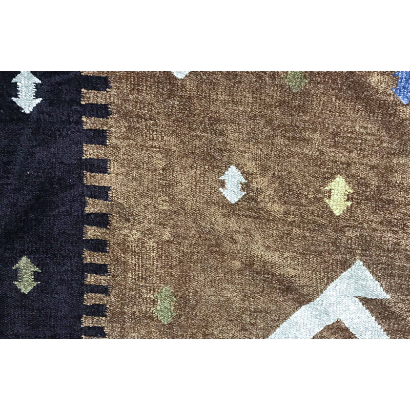 Hand-Knotted High-Quality Black Area Rug