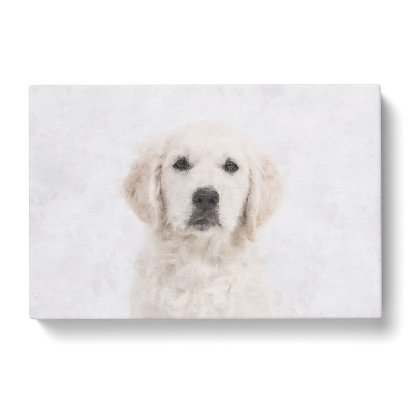 Golden Retriever Puppy Painting - Wrapped Canvas, 35cm H x 50cm W x 3cm D