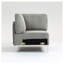 Module de coin pour canapé d'angle en velours côtelé - Élément central de canapé en tissu gris pour agencement personnalisé de salon