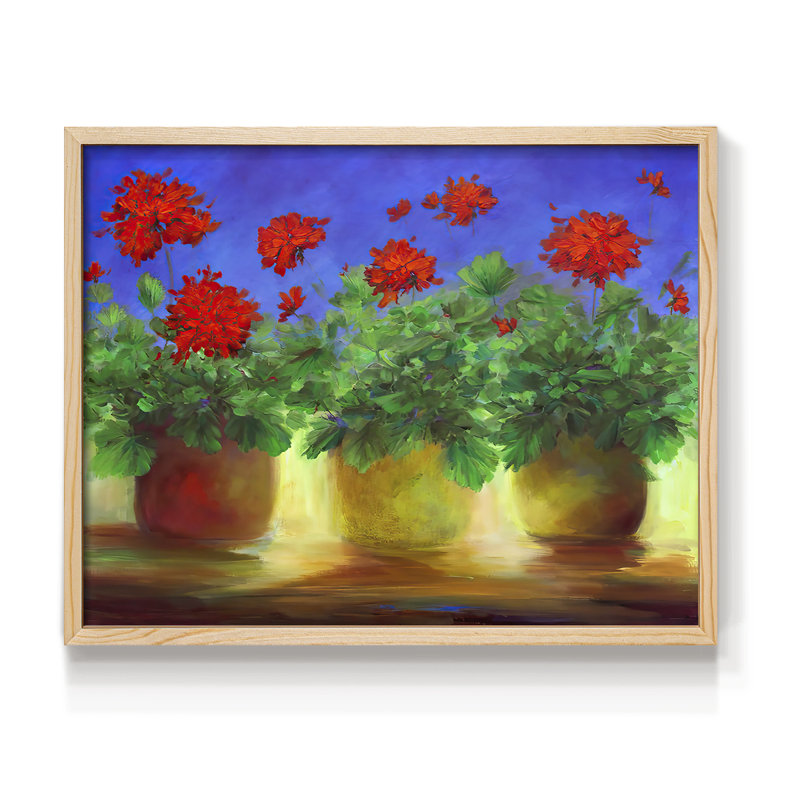 Geraniums II - Reproduction encadrée - Restickable, Naturel, H 16 po x l 20 po