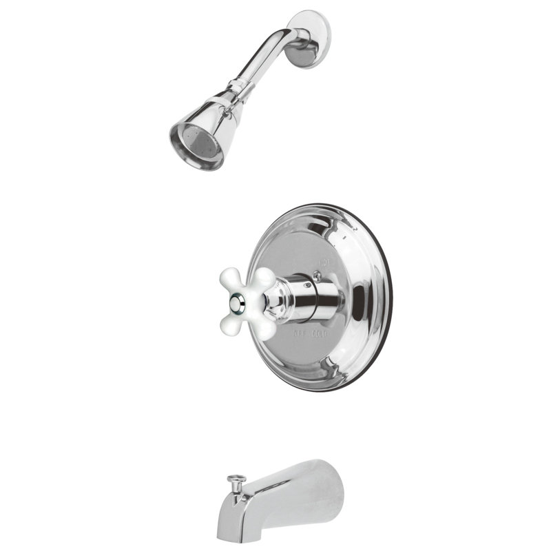 Robinet de baignoire et douche à pression équilibrée Kingston, Chrome poli