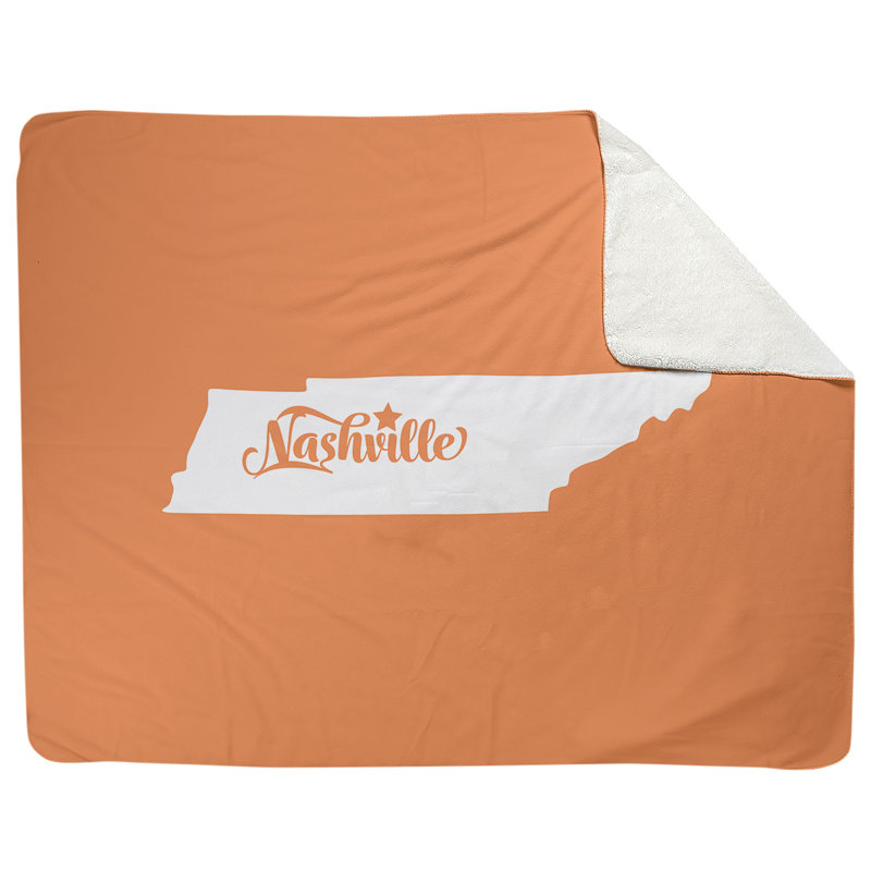 Jeté polaire tennessee nashville, l 52,5 po x L 62,5 po, Orange