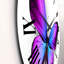 Violet et papillon bleu - horloge murale moderne-60281437