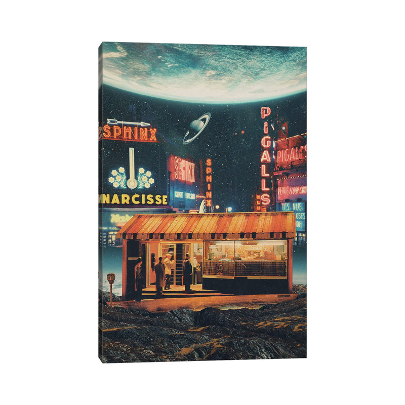 Une carte postale de l'année 2347, H 18 po x l 12 po