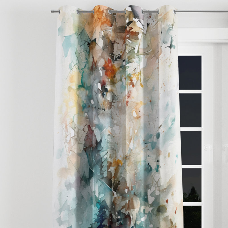 Averiana - Modern Blackout Grommet Curtain - 1 panel, 52" W x 63" L, Silver Grommets