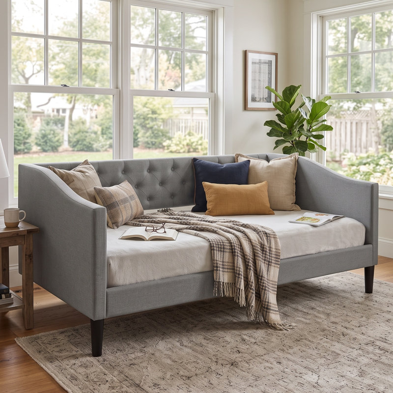 Fenn Upholstered Daybed, Gray