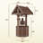 Wishing Well Outdoor Wooden Planter with Hanging Bucket, Tan-937087977