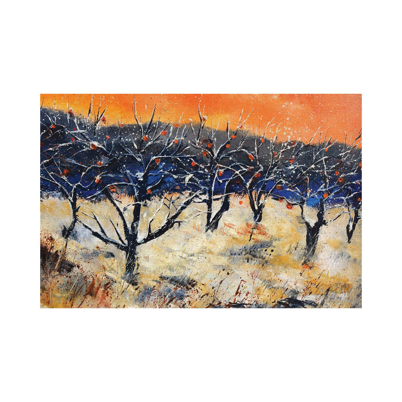 Apple Trees In Early Snow by Pol Ledent - Wrapped Canvas Print, 20.32 cm H x 30.48 cm W