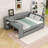 Full Upholstered Daybed with USB Ports, Trundle and Shelves-602171385