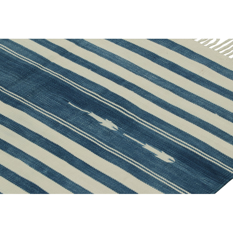 Dhuree Flatweave Cotton Striped Area Rug, Rectangle 14' x 20'
