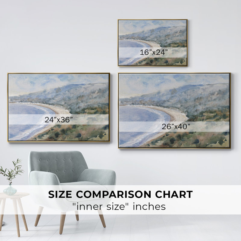 «Coastal Mist I», reproduction sur toile, Or, H 27 po x l 41 po x P 2 po