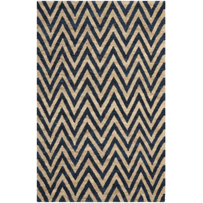 Baileigh Organic Hand Knotted Jute Chevron Rug