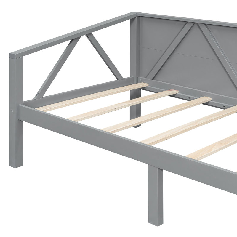 Twin Grey Daybed With Modern And Timeless Elegance, Dual - Use As Or Bed, Strong Pine Legs, Space Saving Under Bed Area. 79.5" X 42.3" 34.7", Slats For Support Size Elegant Look Multi Function, Solid