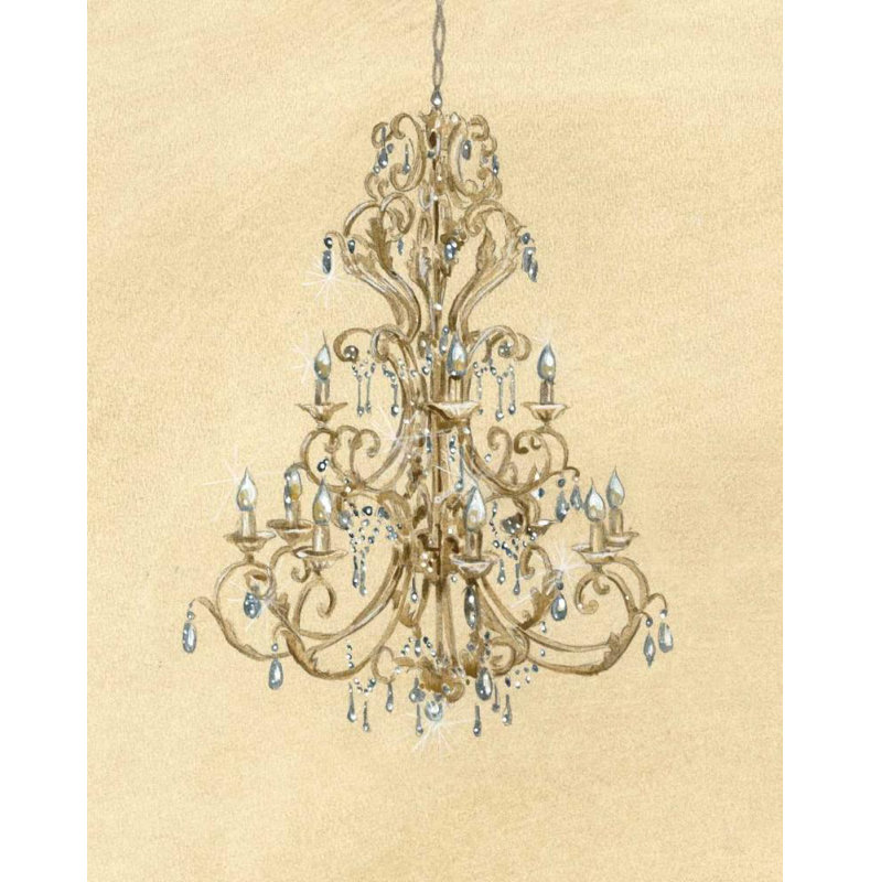 Art sur toile tendue avec galerie Rosenc Park Laurencon, Elegant Chandelier I, H 34 po x l 28 po