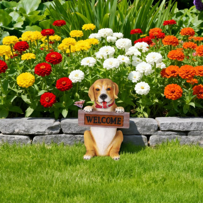 Barkley The Greeting Puppy Solar Outdoor Welcome Statue Light