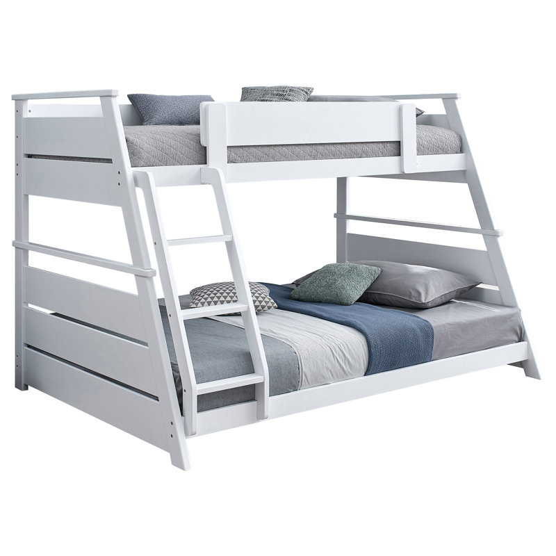 Kolbie Wood Veneer Twin Over Full Bunk Bed White, White