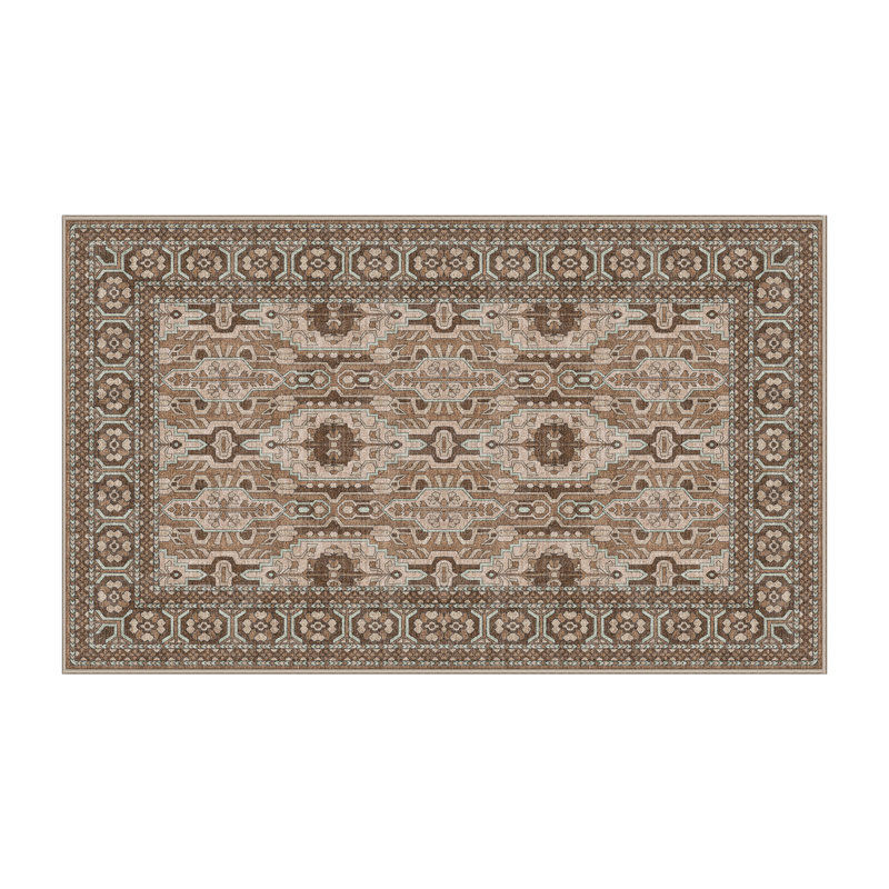 Tapis oriental en chenille / polyester tissé à la main Florestan, Rectangle 4 pi x 6 pi