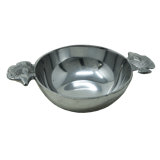 Pewter Serving Bowl/fish Handles