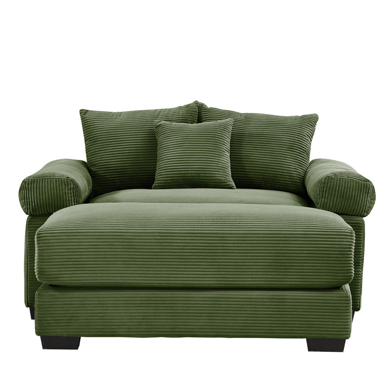 Canapé modulaire surdimensionné 54,3 po Cloud, Velours côtelé vert